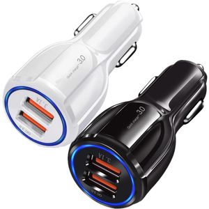 30W 12W Dual Ports High Speed ​​Universal Car Charger Auto Power Adapter Chargers för iPhone 15 14 12 13 Samsung Huawei Android Phone PC Mp3 GPS