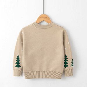 Kids Girls Boys Christmas Knitted Sweater Elk Pattern Festival Top Clothes for Children Y1024