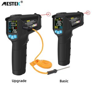 Digital infraröd termometer Lasertemperaturmätare Beröringsfri Pyrometer Imager Hygrometer IR termometer Färg LCD Ljuslarm 210719