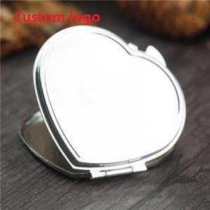 Wholesale heart shaped makeup mirrors resale online - Party Favor The Peach Heart shaped Makeup Mirror A Small Gift For Guests At Wedding And Baby Baptism In Return10pcs