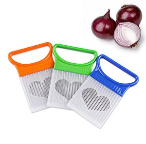 Kitchen Tools Shrendders & Slicers Tomato Onion Vegetables Slicer Cutting Aid Holder Guide Slicing Cutter Safe Fork tool SN5387