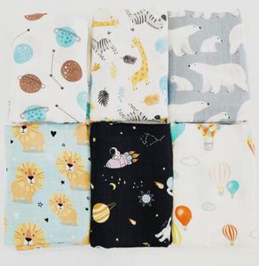 아기 모슬린 Swaddle 신생아 욕실 목욕 타월 유아 담요 랩 동물 Swaddle 가운 유아 Swaddling 120cm WMQ1084