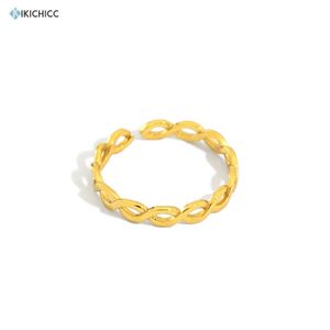 Cluster Rings Kikichicc 100% 925 Sterling Prata Gold Open Bangle 8 Anel Ajustável Reisable Jóias 2021 Rock Punk Fashion