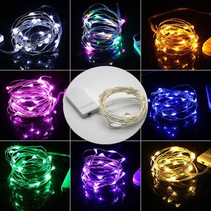 Strings mini luzes de corda LED 1M/2M Copper Wire Garland Home Christmas Wedding Party Decoration Powered by Cr2032 Bateria Fairy Light