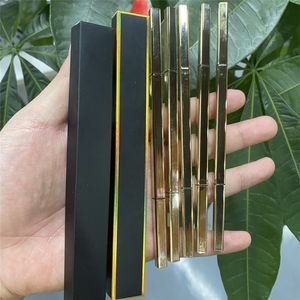 Beleza 5 cores Tubo de ouro sobrancelha lápis à prova d 'água e suor triângulo triângulo girando cabeça dupla com escova sem logotipo livre navio 200 pcs