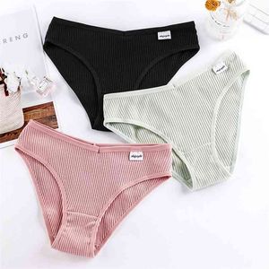 Calcinha sexy para mulheres algodão underwear lingerie seamless lingerie fêmea cuecas cuecas cuecas meninas tanga íntima 3 pçs / lote 210730