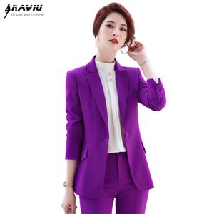 Autumn Winter Business Women Pant Suit Formal Tempemament Long Sleeve Blazer and Trousers Office Ladies Fashion Work Wear 210927