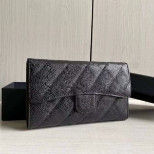 Märke Luxury Designer Fashion High Quality Ladies Shoulder Bag Flip Clutch Kaviar Lambskin Wallet 00666