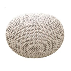 Cushion/Decorative Pillow Nordic Handmade Ottoman & Footrest For Living Room Home Decorative Seating Bean Bag Knitted Round Floor Seat 2 Siz