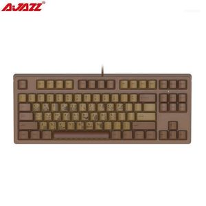 AJAZZ Mechanical Gaming Keyboards 87keys Ergonomic PBT Keycaps Chocolate Gamer Keyboard For PC Notebook Gamer Office11