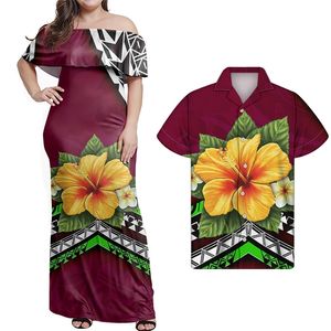 HYCOOL Polynesian Hawaii Flower Off Shoulder Dress Hot Sexy Strapless Women Party Birthday Outfits Summer Club Bodycon Dresses 210331