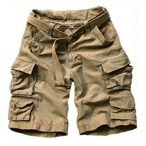 Shorts De Estoque venda por atacado-Shorts masculinos Ready Stockready Multi bolso camuflagem mens ocasional solta camo joelho carga com cinto S XL
