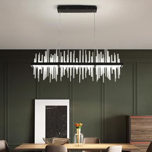 Ljuskronor postmodern kreativ ljuskrona silver akryl LED -belysning hängande fixturer för mats vardagsrum sovrum lobby hem deco