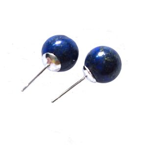 Orecchini a bottone in pietra lapislazzuli da 10 mm Guarigione Quarzi di cristallo Perline a sfera rotonda Moda Ear Jewlry per le donne Ragazza all'ingrosso