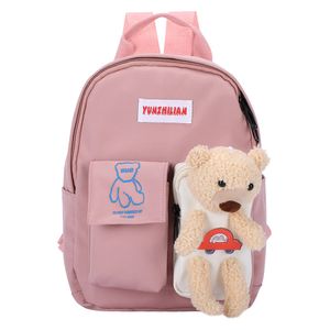 SenkeyStyle Bear School Bags for Girl Teenager Women Pink Casual Backpack Youth Summer Backpacking Lovely Prepy Style