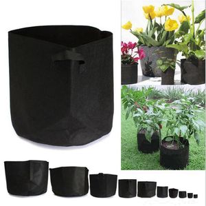 Non Woven Grow Pouch Root Container Krukor Utomhus Trädgårdsarbete Planting Odling Väskor OOA1561