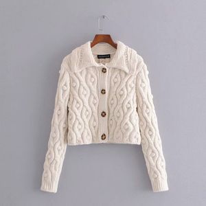 Casual Woman Camel Furry Ball Short Knit Cardigan Mode Ladies Höst Långärmad Sweater Kvinna Chic Coats 210515