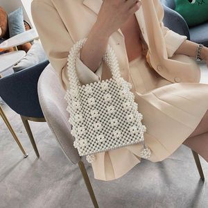 Plånböcker 2021 Fashion Pearl Beaded Women's Handväskor Lyx Handgjorda Crossbody Bag Kvinnor Party Elegant Evening Väskor Ladies Purses