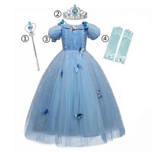 Dziewczyna Dresses Baby Girl Dress Girls Księżniczka Kostium Dla Dzieci Halloween Party Cosplay Carnival Dzieci Prom Suknia Tutu Długie Akcesoria