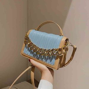 Contrast Color Grube Kobiety Torby 2021 Wholale Square Top Grade Trendy Luksusowe Ladi Bag6see