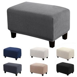 Rektangulär pallkåpa Elastisk Ottoman Foothrest Slipcover för Home Sofa Protector 211110