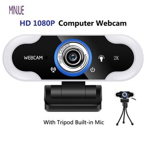 HD 1080P CAM Mikrofon PC DRIX USB Web Cam Camera Camera z LED Pierścień Wypełnij Light Live Video