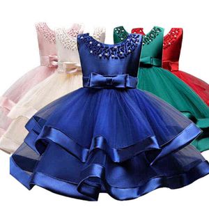 2021 Costume da abito estivo per bambini Abiti da festa da sera per ragazze Bordare Principessa Abito da bambina Abiti Abito da sposa 5 10 anni G1129