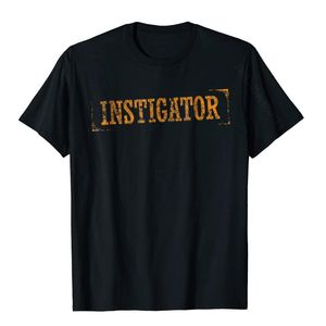 Män T-shirts Instigator Funny bedrövade Stamp födelsedag T-shirt tröja för vuxna Party utslagsplatser Retro casual bomull