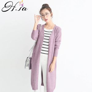 H.SA Arrivals Women Spring and Cardigans Button Up Open Stitch Oversized Fashion Knit Jacket Long Sweater Coat 210417