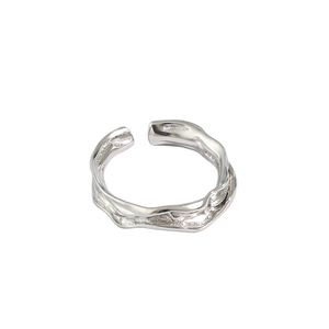 Wholesale sterling silver adjustable rings resale online - 925 Sterling Silver Irregular Fold Open Size Ring For Women Girls Fine Jewelry Geometric Adjustable Statement Rings