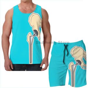 Homens Tracksuits Verão Engraçado Impressão Homens Homens Tops Mulheres Hip Conjunta Substituição Beach Shorts Conjuntos de Fitness Vest