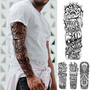 MANGO Party Supplies Great Arm Tattoo Word Dwaterproof Tekst Tymczasowy Tatoo MAORI Power Men Skull Naklejki Complete Body Art Tatto
