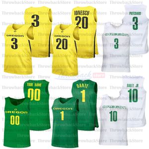 Basketball Custom Oregon Ducks Maglie 3 Payton Pritchard 5 Chris Duarte 32 Anthony Mathis 33 Francis Okoro