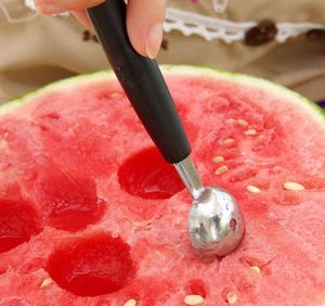 Nuovo arriva Cucchiaio da frutta in acciaio inossidabile senza stalin Dual Double Melon Baller Ice Cream Scoop Fruit Spoon