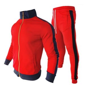 Mäns Hoodies Sweatshirts 2021 Vår och Höst Stativ Collar Cardigan Par Sweater Trendig Casual Suit Sportkläder