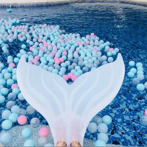 Mermaid fins White Silicone shoes single web free diving adult swimming training tail short Water Shoe