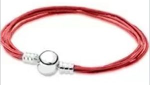 Novo 2021 100% 925 Sterling Prata Red Circle Pulseira Fit DIY Original FShion Jóias Presente 11123