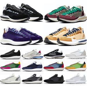 2021 Yeni Waffle Koşu Ayakkabıları Erkekler Kadınlar Siyah Beyaz Yelken Sesame Karanlık Iris Kraliyet Fuşya Obsidiyen Tur Sarı Erkek Bayan Açık Spor Sneakers