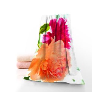 Wholesale size of face towel resale online - Towel Arrival Peony Flower Towels Microfiber Fabric Face Towel Bath Large Size Bathroom Use For Adults