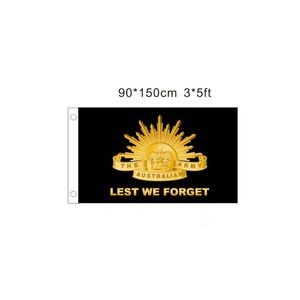 Para que não esqueçamos bandeiras do exército australian banners ao ar livre 3x5ft 100d poliéster 150x90cm alta qualidade vívida cor com dois ilhós de latão