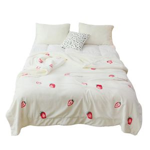 Одеяла зимний двухслойный слой толстого одеяла хорька кашемира супер мягкая теплая шерсть фланелевой флис бросать на диван-кровать белый
