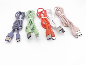 USB to Type C Cable Cables Imitation Silicone Macarone 2.4A Type-C Fast Charging Data Wire Cord 20+