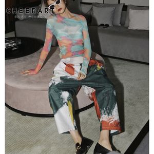Magic Tape Cotton Colorful Pants Trousers Women Fashion Ankle Length Harem Fall Designer 210427