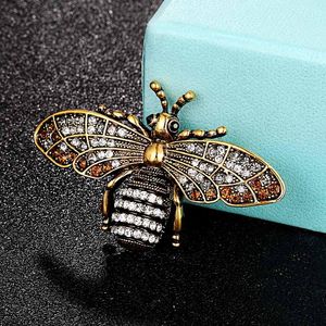 Pins, Brooches Zlxgirl Jewelry Antique Gold Vintage Bee Women's Kids Pin Brooch Bouquet Nice Insect Broaches Scarf Pins Joias