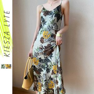 Boho Abito floreale Estate Donna Elegante Vintage Francese Sexy Abiti senza maniche Abito femminile Abiti da mujer 210608