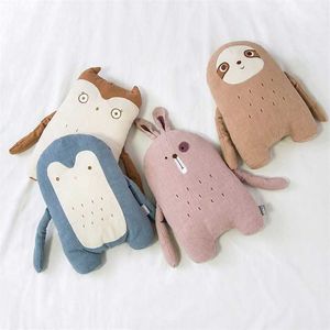 Nordic Animal Bunny Bear Cushion Pillow for Girl Kids Baby Plushed Room Nursery Decoration 211203