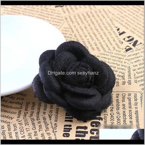 Pins, Drop Delivery 2021 Handmade Fabric Camellia Flower Brooch Pin Badge Unisex Wedding Party Costume Jewelry Clothes Accessories Big Brooch