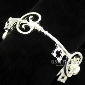 Vintage Victorian Skeleton Key Cross Bridal Bracelet Bangle Cuff Valentine Anime Halloween Jewelry Party Wedding Q0719