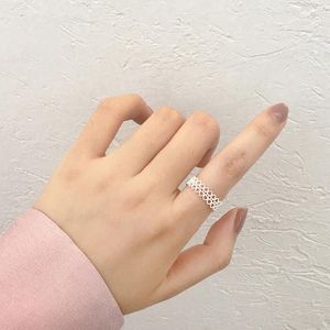 Pierścionki ślubne 925 srebrne srebrne 6 mm szerokość pusta pierścień otwierający koronkowy dla kobiet regulowany biżuteria kwiatowa 075