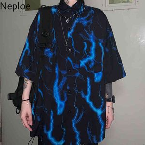 Neploe Moda Coreana Blusas Mujer Verão Blusas Mulheres Harajuku Vintage Impressão Camisas BF Streetwear Loose tops Revest 95285 210422